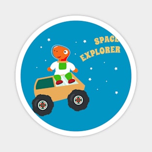 Cute dinosaur astronaut. Magnet